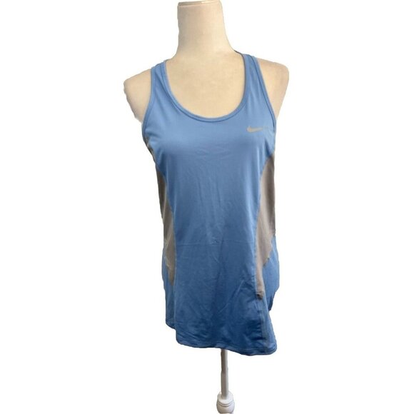 Nike Pro Racerback Tank Top Blue And Gray Women Size Large - Picture 1 of 11